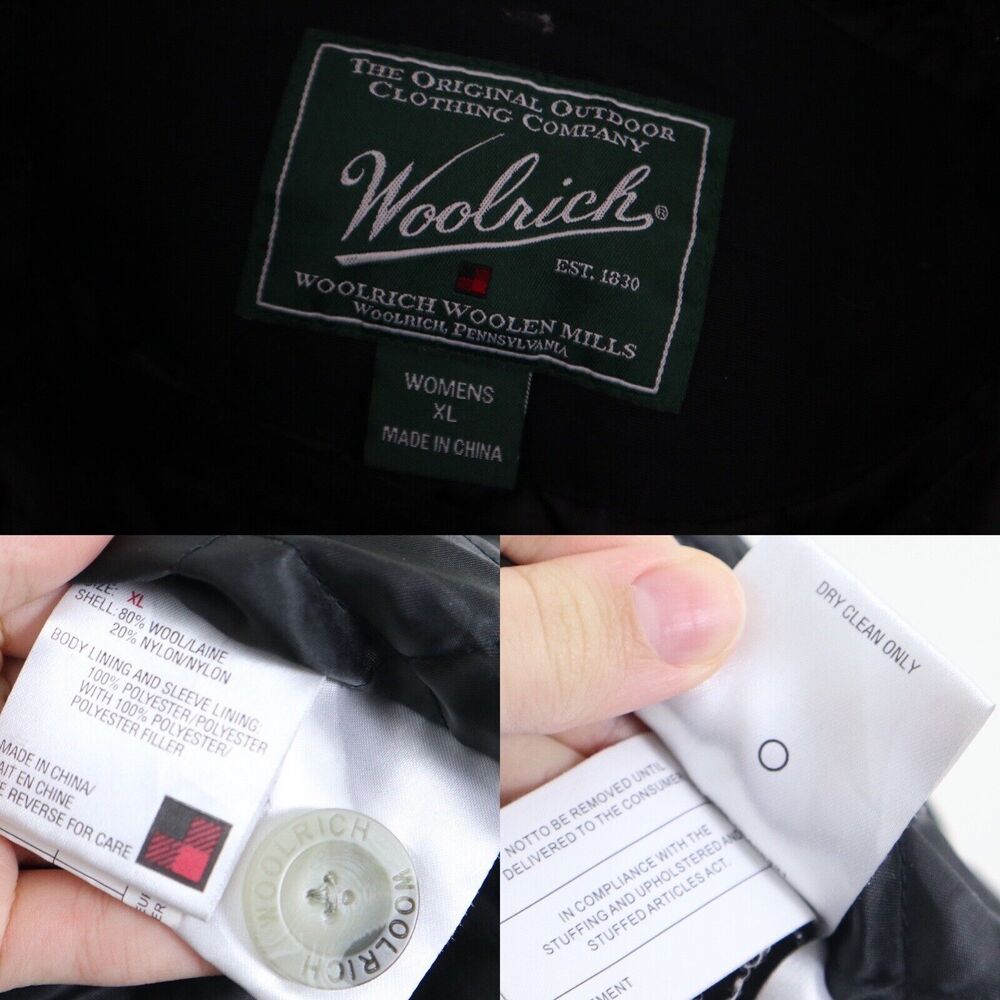 Woolrich Women's Size L Chatham Creek Jacket Wool Plaid Check Black White - Picture 4 of 11
